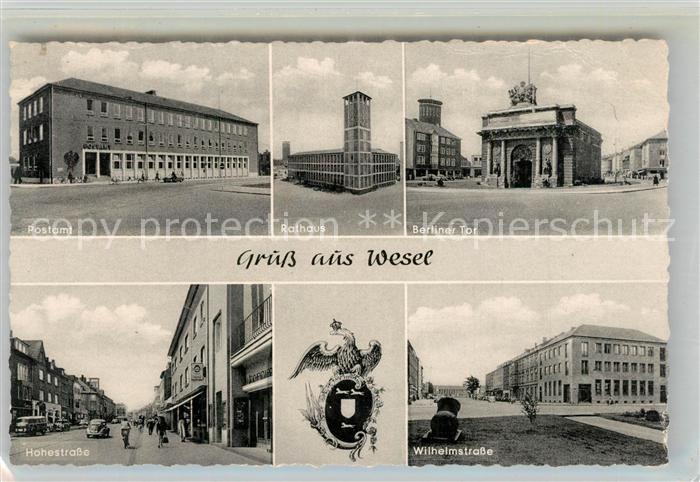Wesel Rhein Postamt Rathaus Berliner Tor Hohestrasse Wilhelmstrasse