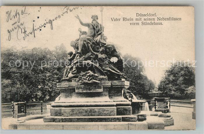 DuessELDORF  CITY Vater Rhein mit Nebenfluessen vorm Staendehaus
