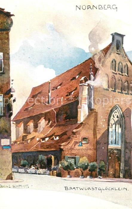 NueRNBERG CITY Bratwurstgloecklein Kuenstlerkarte