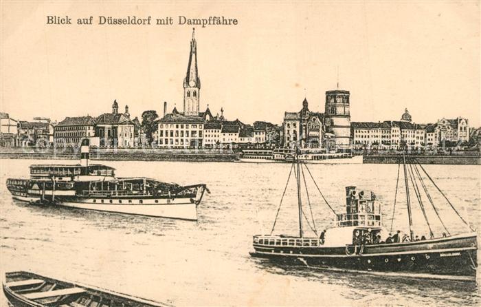 DuessELDORF CITY Rheinpartie mit Dampffaehre