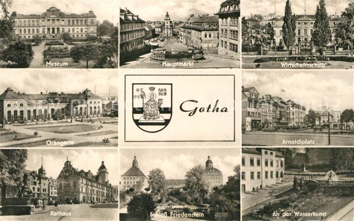 Gotha Thueringen Museum Hauptmarkt Wirtschaftsschule Orangerie Arnoldiplatz Rath