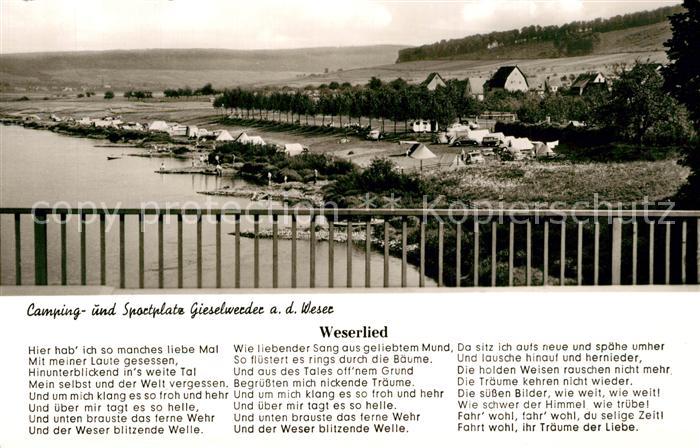 Gieselwerder Camping und Sportplatz an der Weser mit Weserlied