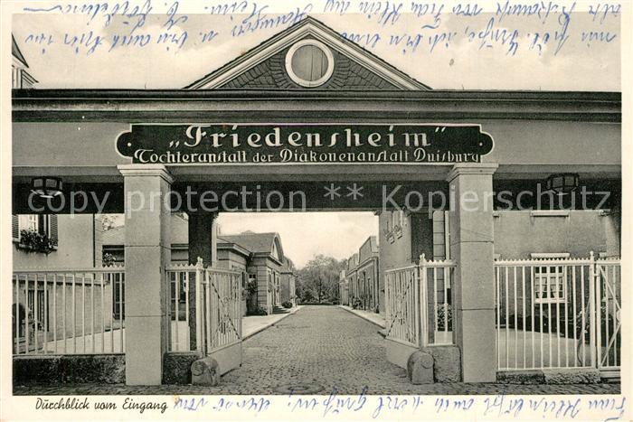 Haan Rheinland Friedensheim Durchblick vom Eingang Diakonenanstalt