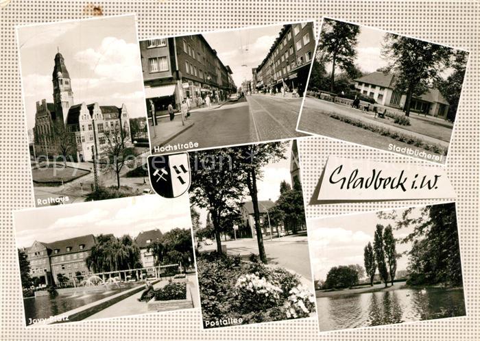 Gladbeck Rathaus Hochstrasse Stadtbuecherei Jovy Platz Postallee