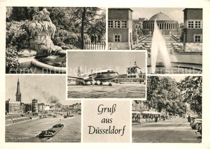 DuessELDORF  CITY Maerchenbrunnen Flughafen Rheinallee Ehrenhof Rheinpartie Koen
