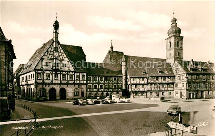Forchheim Oberfranken Rathausplatz Fachwerk