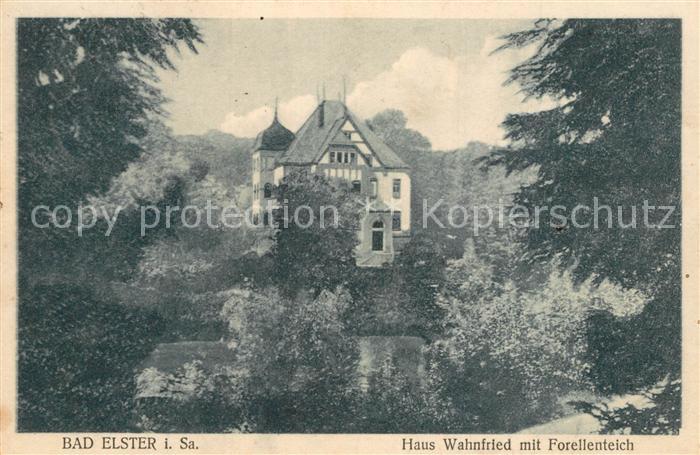Elster Bad Haus Wahnfried mit Forellenteich