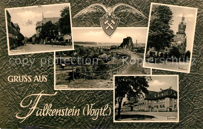 Falkenstein Vogtland Rathaus Bahnhof Lochstein