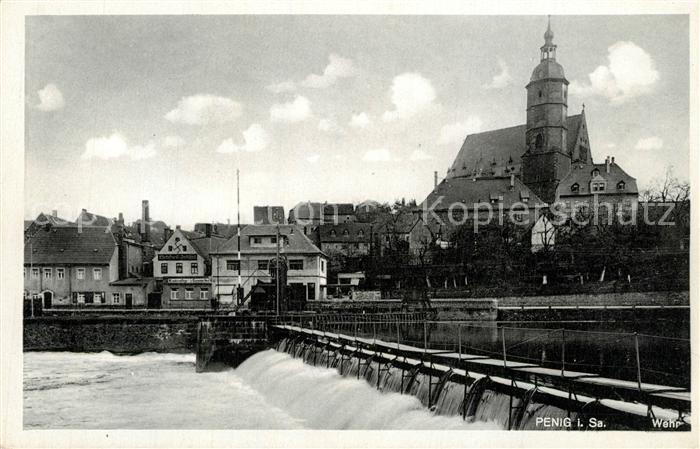 Penig Kirche Flusswehr