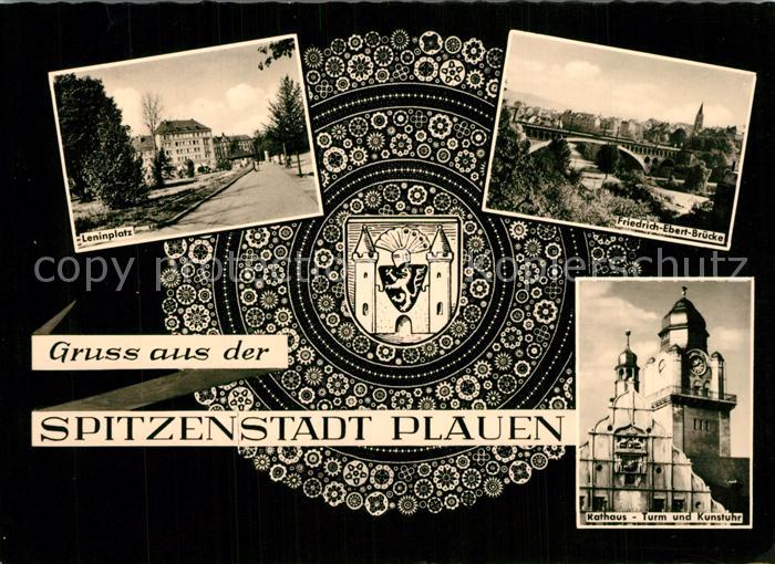 Plauen Vogtland Rathaus Bruecke Leninplatz