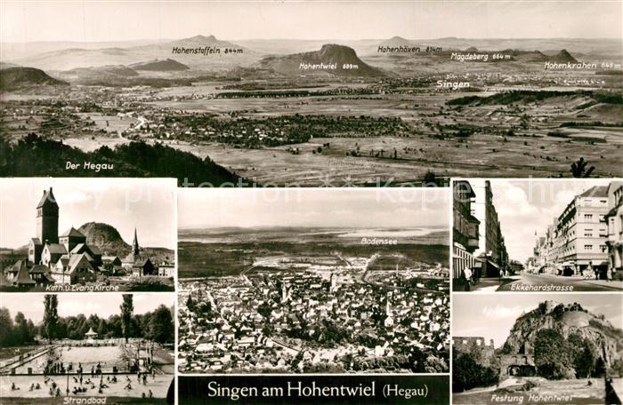 Singen Hohentwiel Kirchen Hegau Strandbad Festung