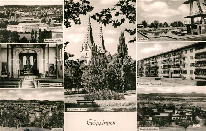 Goeppingen Bodenfeldschule Josefskirche Freibad Panorama
