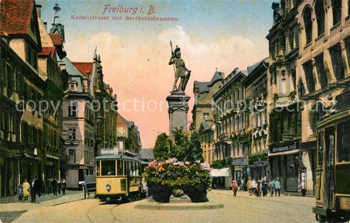 Freiburg Breisgau Strassenbahn Kaiserstrasse Bertholsbrunnen