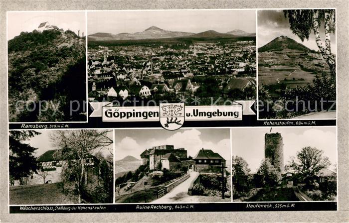 Goeppingen Ramsberg Hohenstaufen Waescherschloss Ruine Rechberg Staufeneck