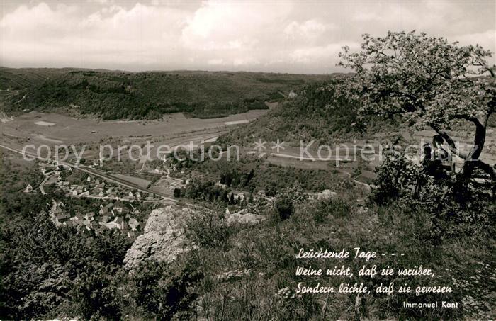 Ditzenbach Blick vom Oberberg Spruch Immanuel Kant
