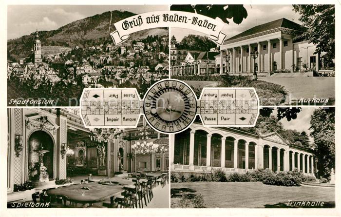 BADEN-BADEN BW Kurhaus Spielbank Trinkhalle Stadtansicht