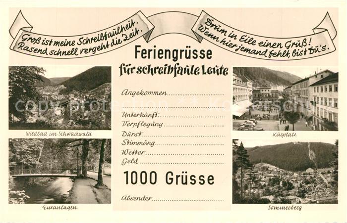 Wildbad Schwarzwald Kurplatz Sommerberg Panorama