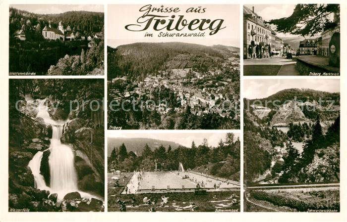 Triberg Schwarzwald Wasserfaelle Schwimmbad Marktplatz