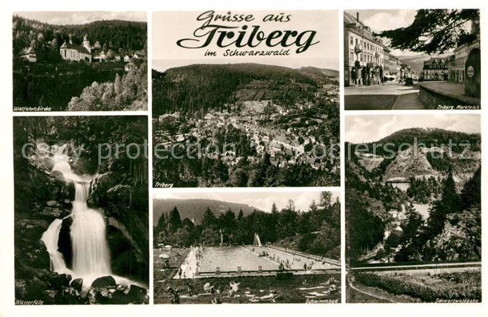 Triberg Schwarzwald Wasserfaelle Schwimmbad Marktplatz