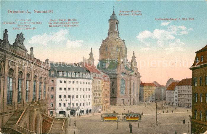 DRESDEN Elbe Neumarkt Lutherdenkmal Hotel Stadt Berlin Frauenkirche