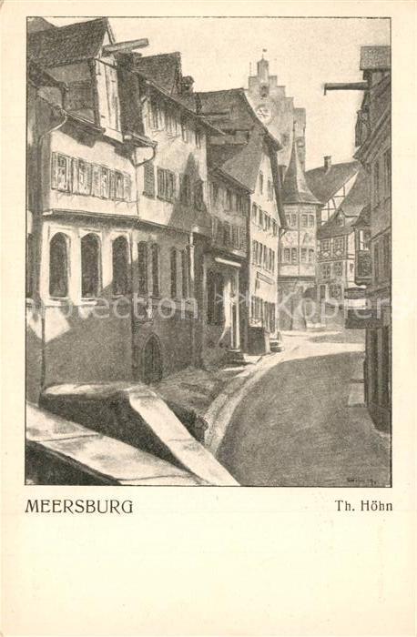 Meersburg Bodensee Stadtpanorama Kuenstler Th Hoehn