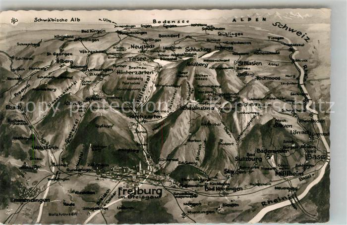 Freiburg Breisgau Panoramakarte