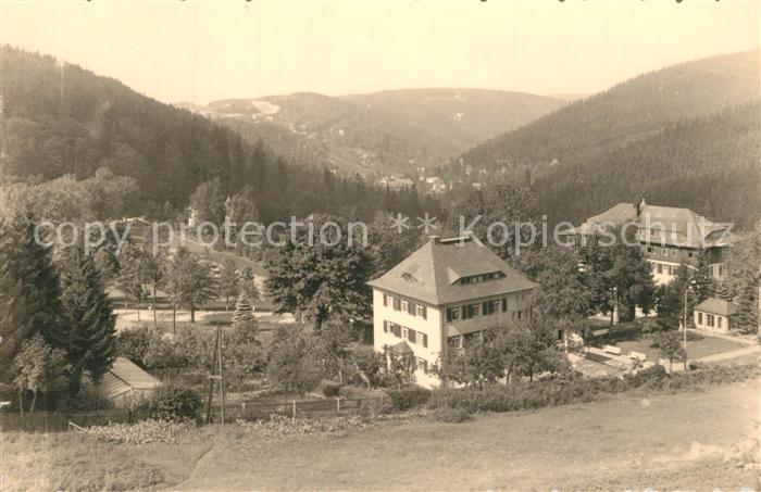 Baerenfels Erzgebirge Panorama Blick auf Kipsdorf Handabzug
