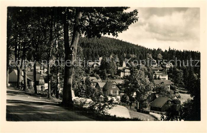 Baerenfels Erzgebirge Teilansicht Kurort mit Spitzberg