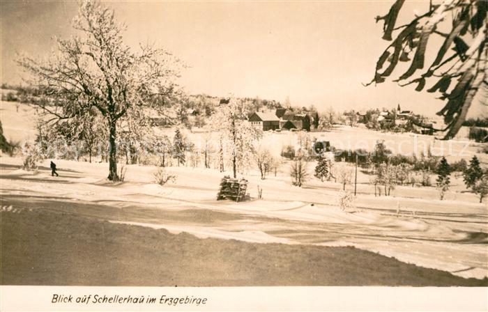 Schellerhau Winterpanorama Handabzug