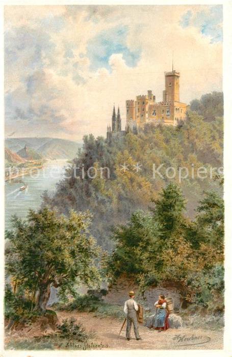 Koblenz Rhein Schloss Stolzenfels Kuenstlerkarte