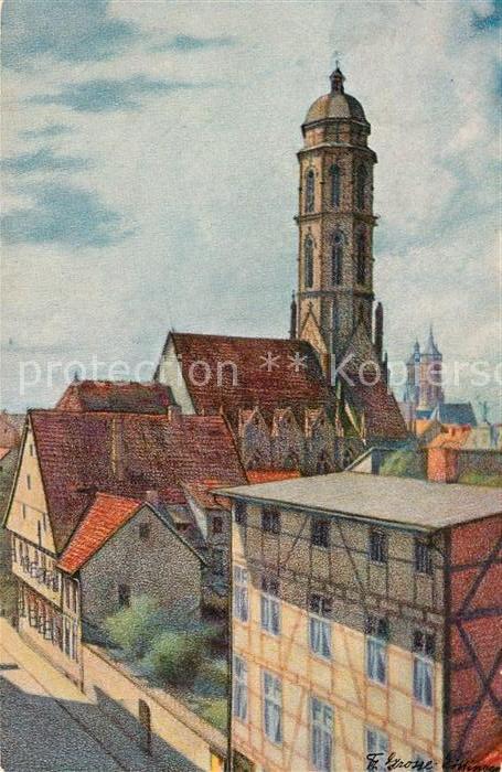 Goettingen Niedersachsen Altstadt mit Jakobikirche F. Grosse Kuenstlerkarte No.