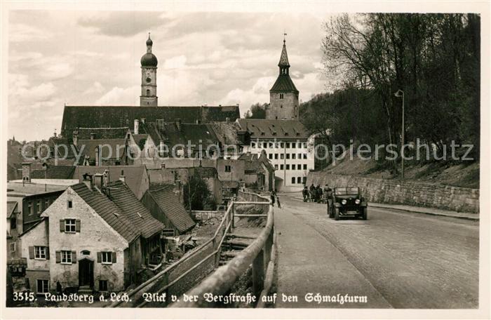 Landsberg Lech Blick von der Bergstrasse auf den Schmalzturm