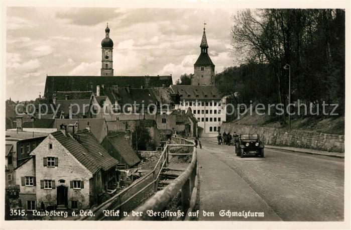 Landsberg Lech Blick von der Bergstrasse auf den Schmalzturm