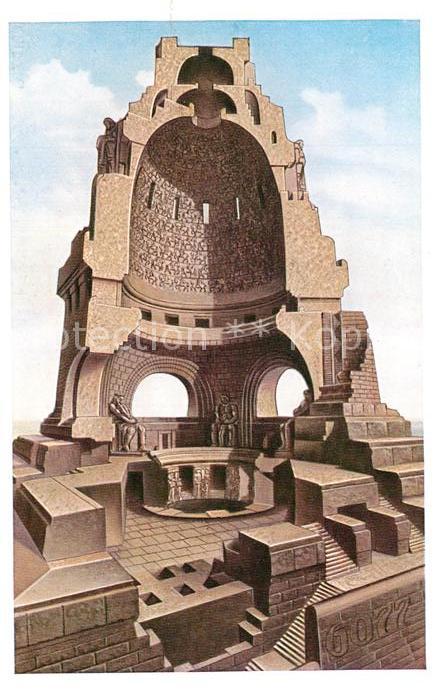 LEIPZIG Sachsen Innere Ansicht des Voelkerschlachtdenkmal Illustration