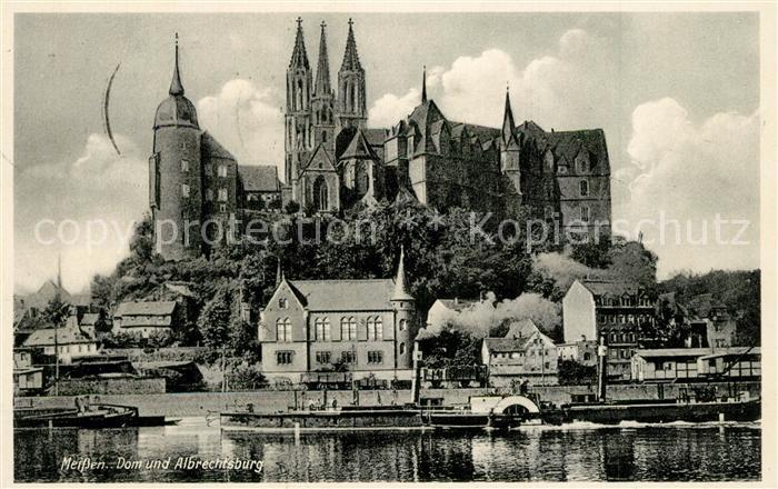 Meissen Elbe Sachsen Dom und Albrechtsburg Elbedampfer