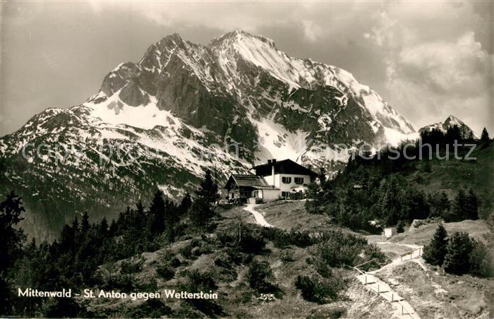 Mittenwald Bayern Berggasthof St Anton gegen Wetterstein Wettersteingebirge