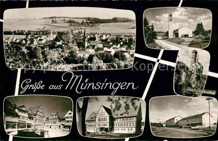 Muensingen Panorama Kirche Schloss Lichtenstein Altstadt Brunnen Fachwerkhaeuser