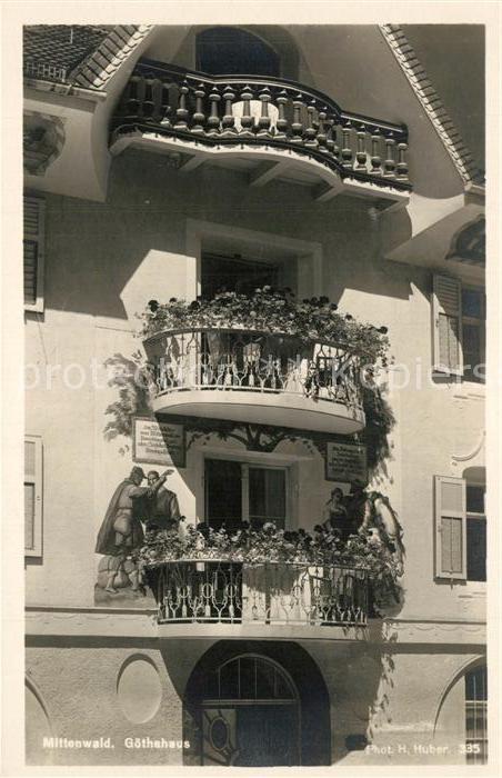 Mittenwald Bayern Goethehaus Kranzplatte Serie Deutsche Heimatbilder Hubers Deut