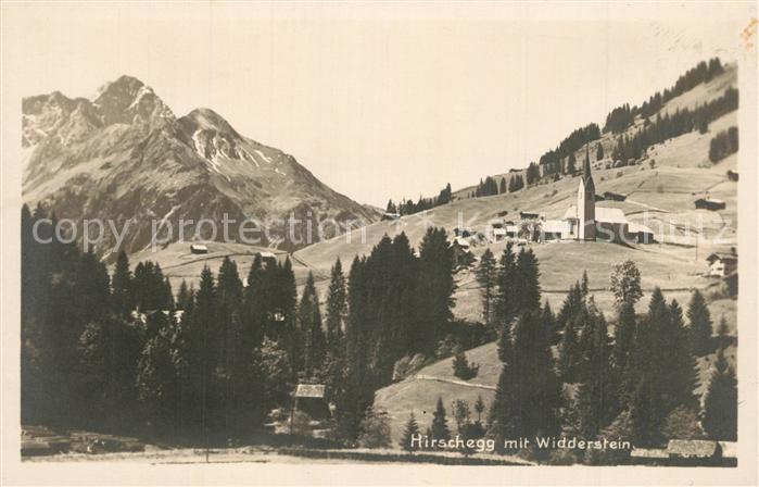 Hirschegg Kleinwalsertal Vorarlberg Panorama mit Blick zum Widderstein Allgaeuer
