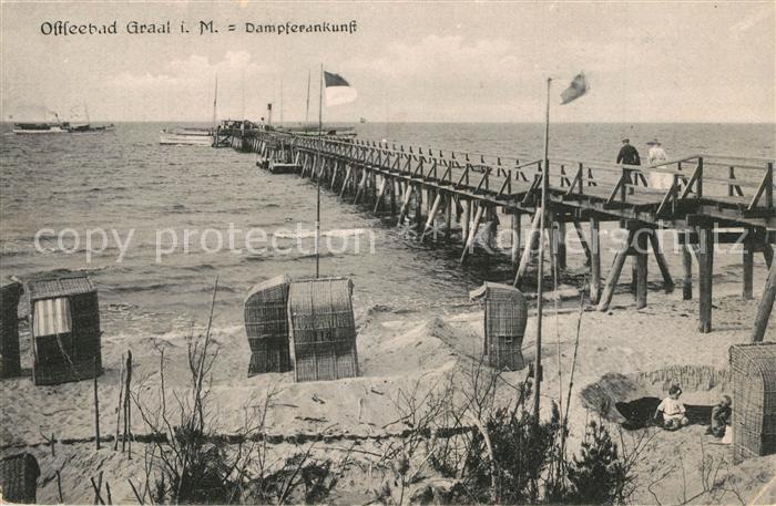 Graal-Mueritz Ostseebad Dampferankunft Landungsbruecke Strand