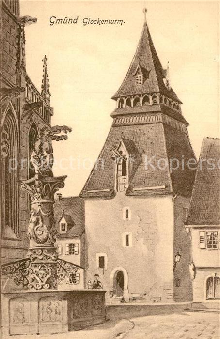 Gmuend Schwaebisch Glockenturm Brunnen