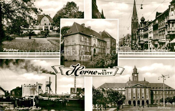 Herne Westfalen Parkhaus Bahnhofstrasse Rathaus Zeche Friedrich der Grosse Schlo