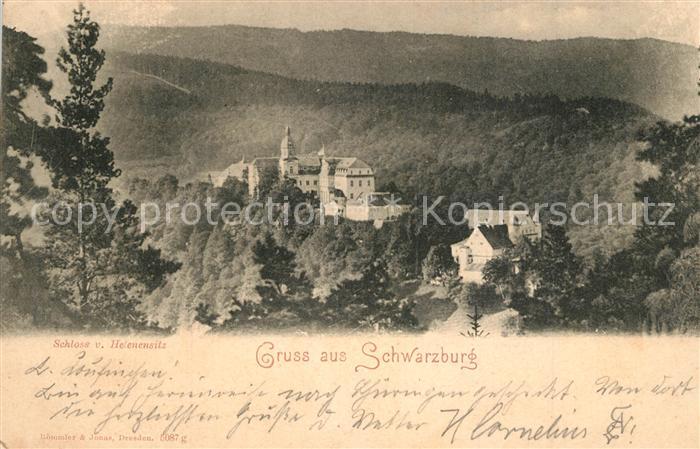 Schwarzburg Thueringer Wald Panorama Schloss Deutsche Reichspost