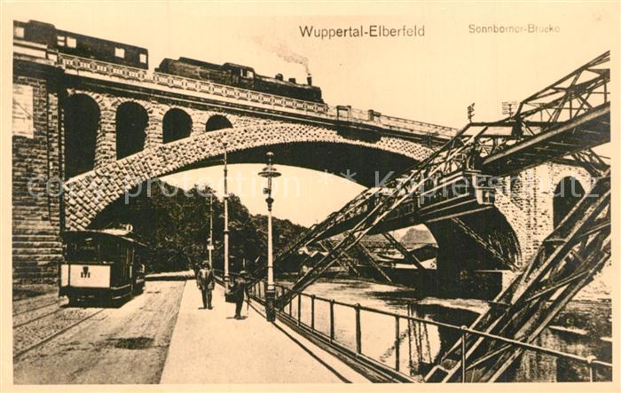 Elberfeld Wuppertal Sonnborner Bruecke Schwebebahn