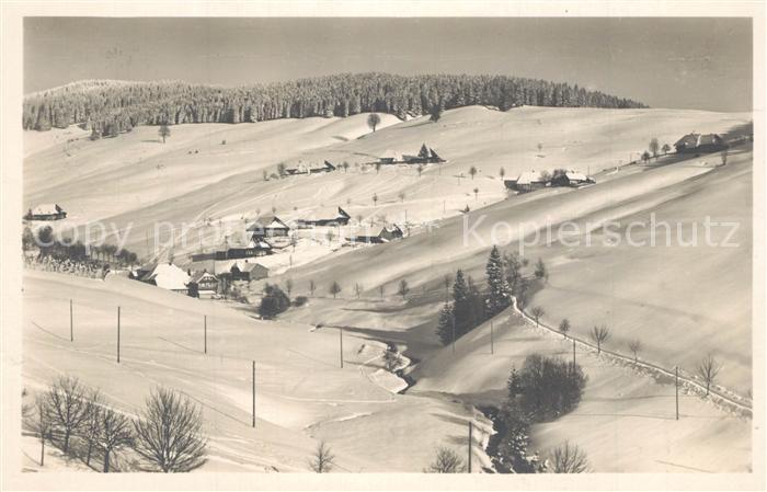 Todtnauberg Schwarzwald BW Blick gegen die Bergerhoehe Winterpanorama Schwarzwa