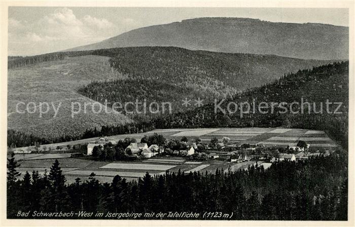 Bad Schwarzbach Panorama Isergebirge mit Tafelfichte