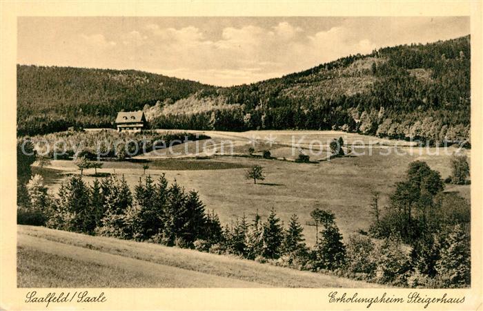 Saalfeld Saale Landschaftspanorama mit Erholungsheim Steigerhaus