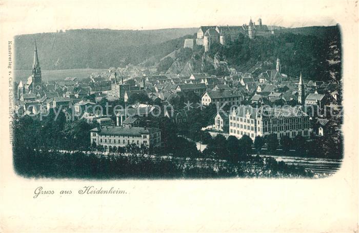 Heidenheim Brenz Stadtpanorma mit Kirchen und Schloss