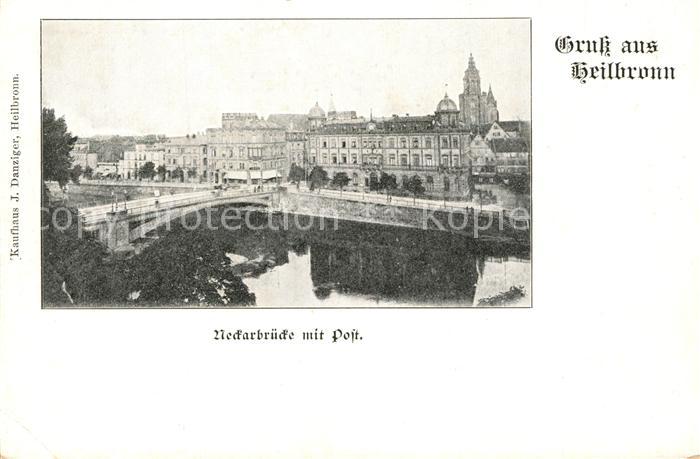 Heilbronn Neckar Neckarbruecke mit Post