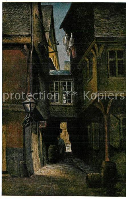 Frankfurt Main Rapunzelgasse Altstadt Liebig Kuenstlerkarte